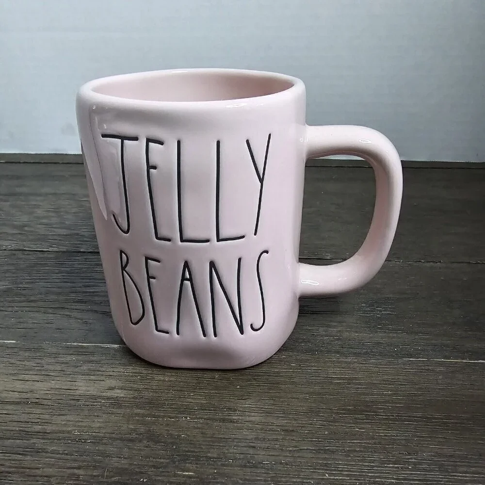 NWT Rae Dunn Artisan Jelly Beans Pink Coffee Mug Easter 2021 Magenta